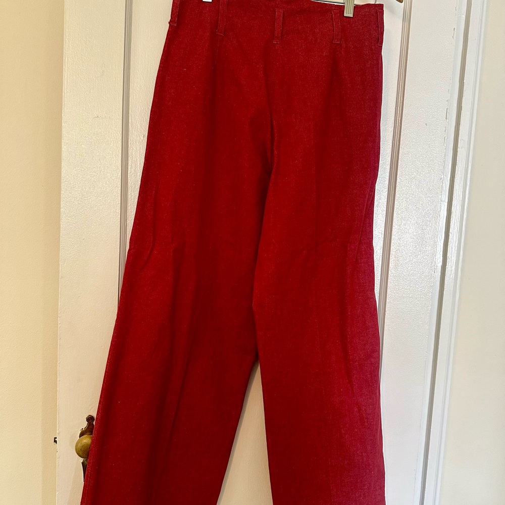 J. Peterman Scarlet Wide Leg Trousers